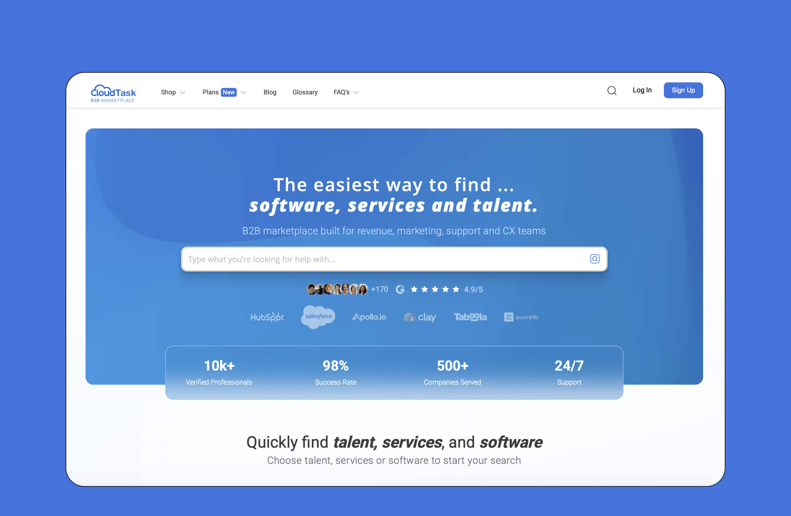 CloudTask screen