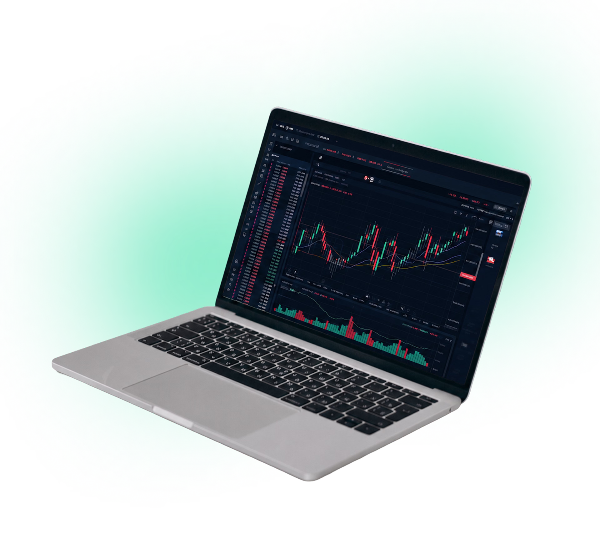 Real-time candlestick chart in an automated trading platform