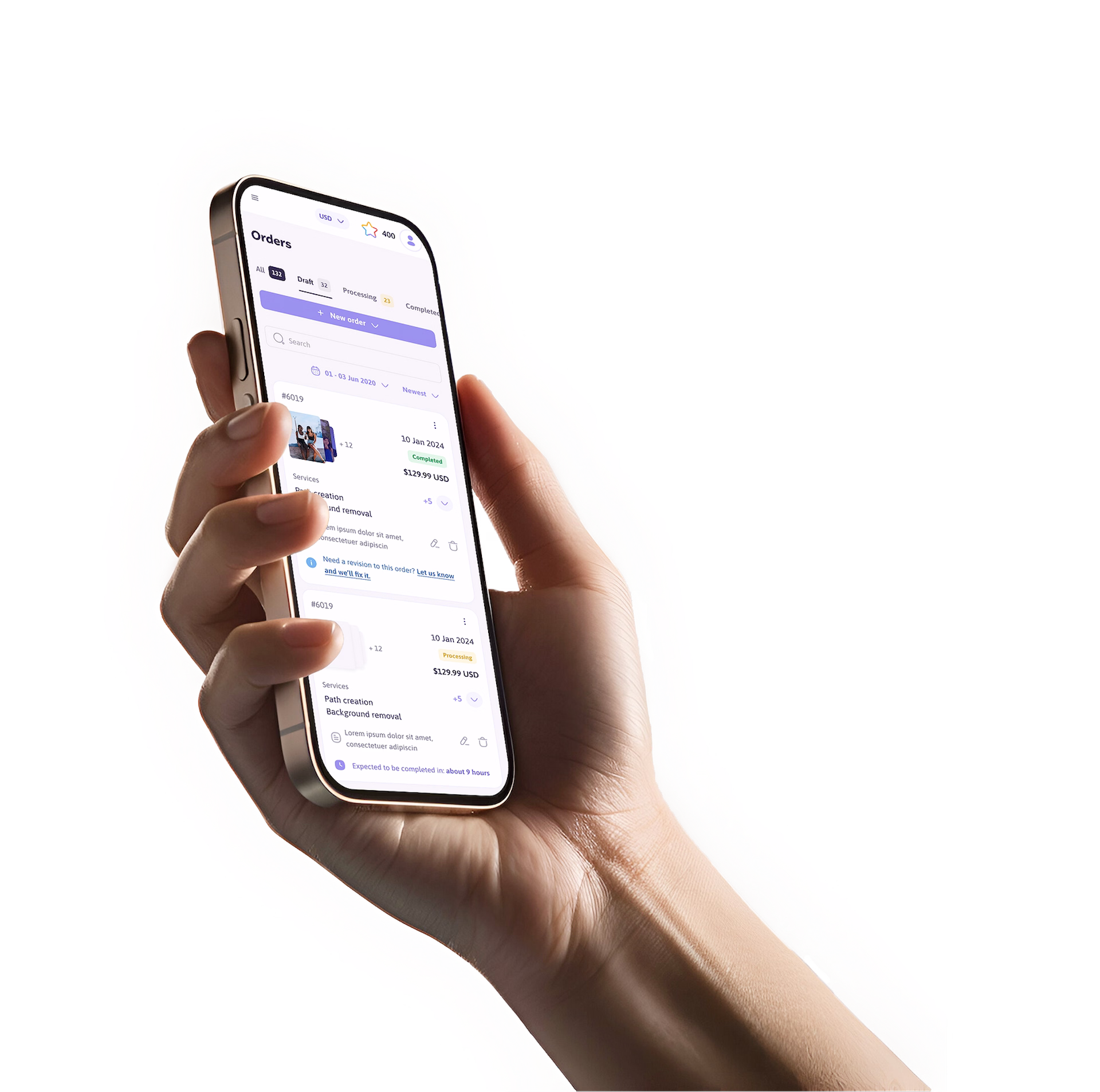 Mobile interface usability and order tracking enhanced through a UX/UI redesign and UX/UI audit