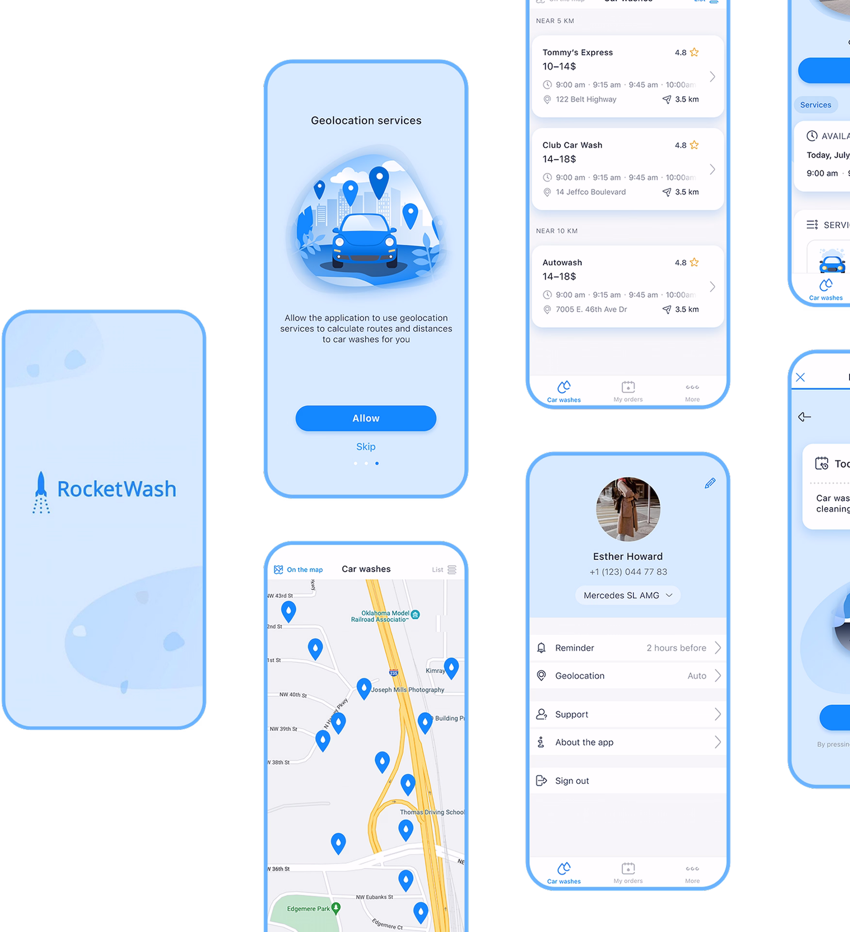 Cross-platform car wash booking app connected to a multi-tenant CRM
