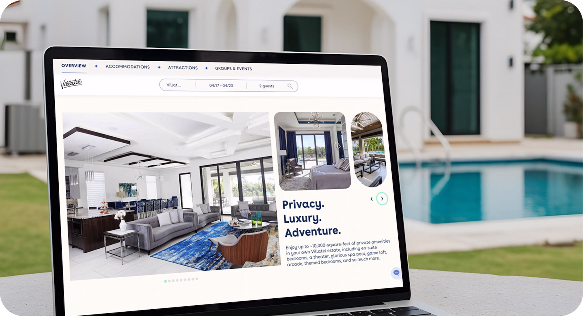 Flexible accommodation selection built through a custom booking engine