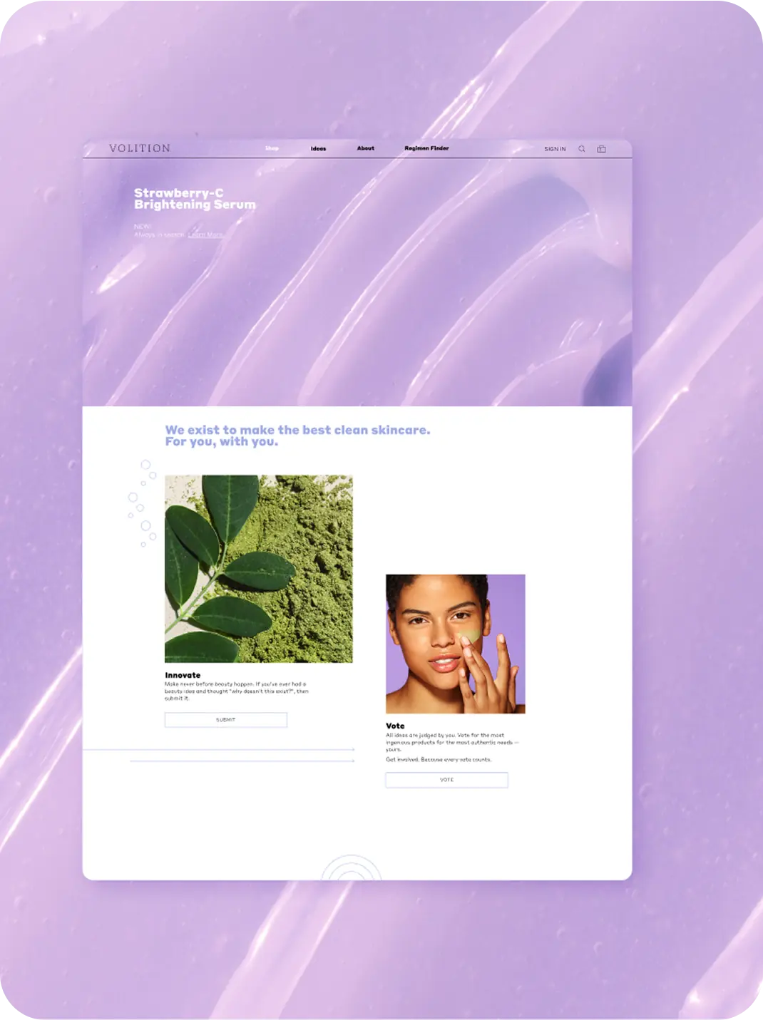 Volition Beauty web store redesign