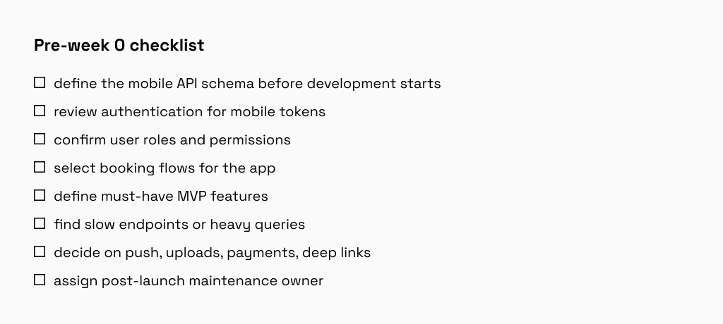 Checklist for preparing a Rails backend before mobile development